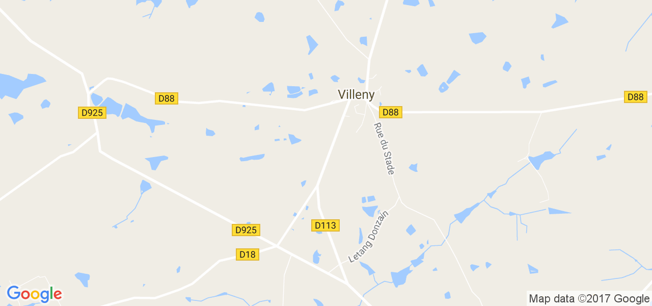 map de la ville de Villeny