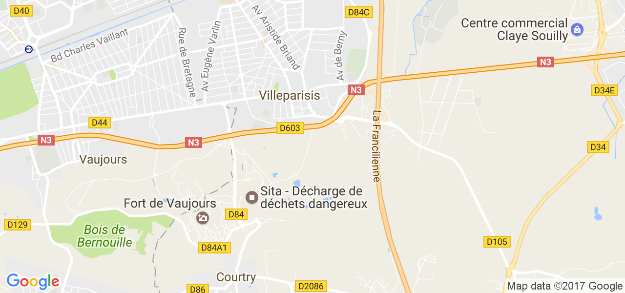 map de la ville de Villeparisis