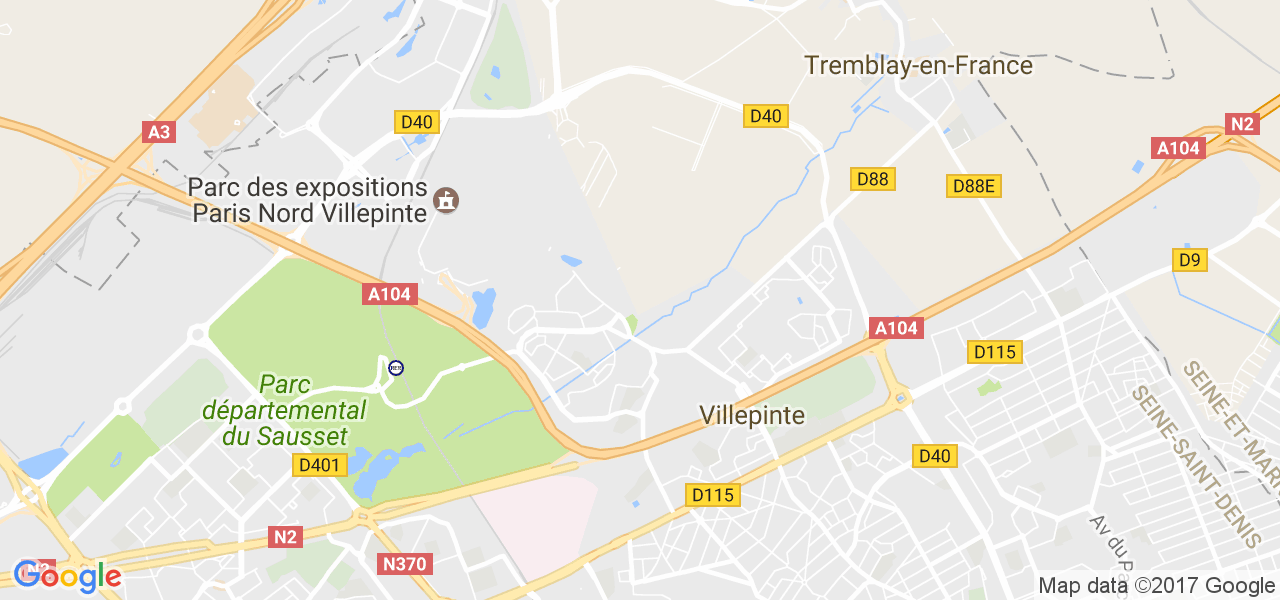 map de la ville de Villepinte