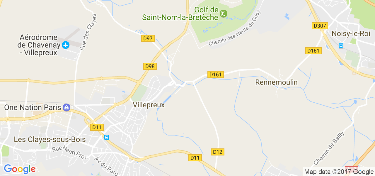 map de la ville de Villepreux