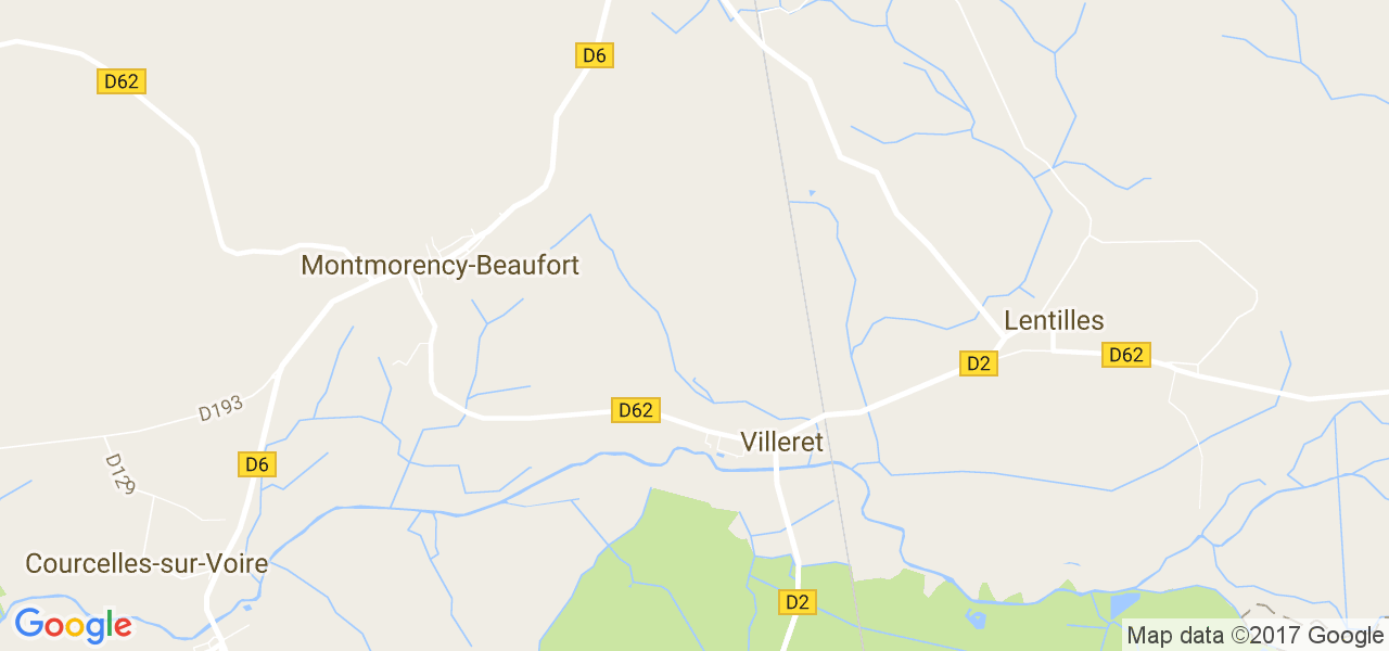 map de la ville de Villeret