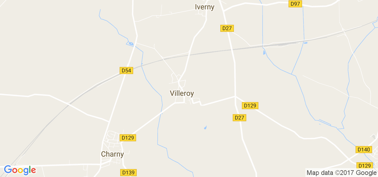 map de la ville de Villeroy