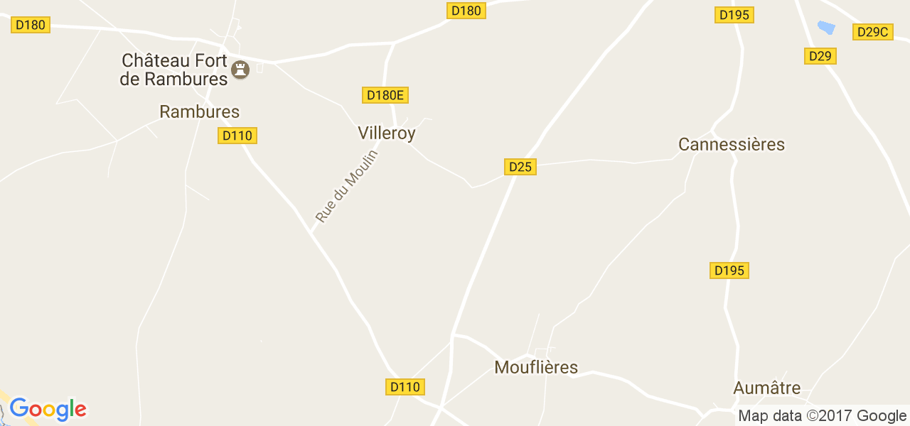 map de la ville de Villeroy