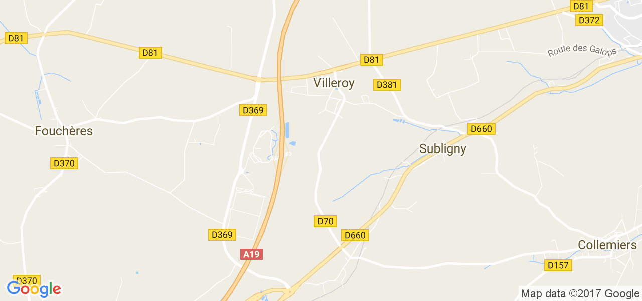 map de la ville de Villeroy