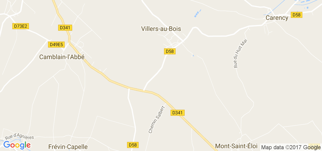 map de la ville de Villers-au-Bois