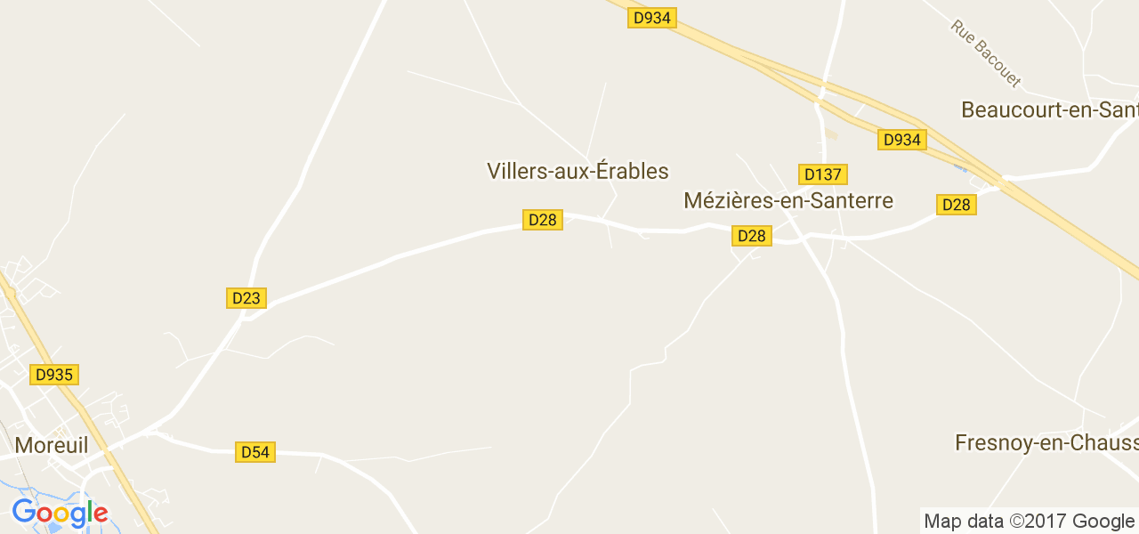 map de la ville de Villers-aux-Érables