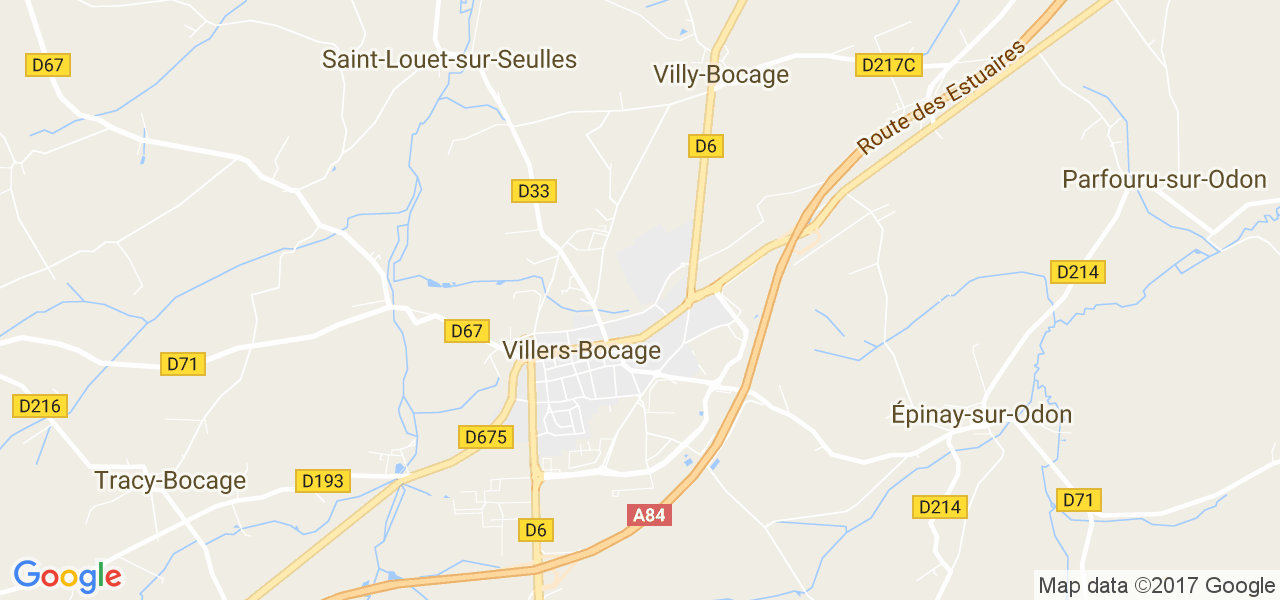 map de la ville de Villers-Bocage