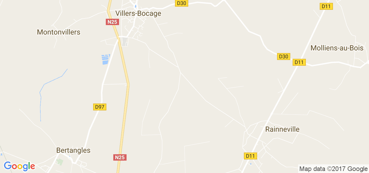 map de la ville de Villers-Bocage