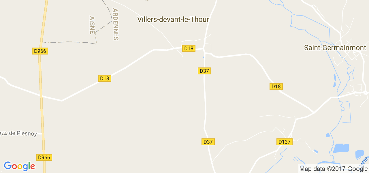 map de la ville de Villers-devant-le-Thour