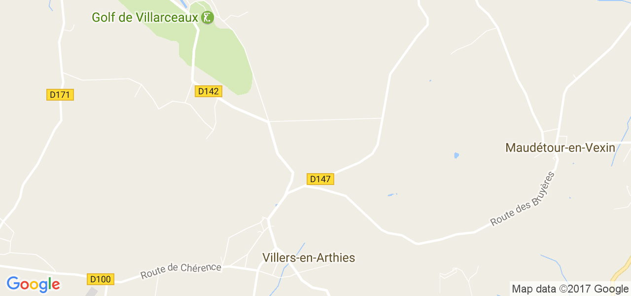 map de la ville de Villers-en-Arthies