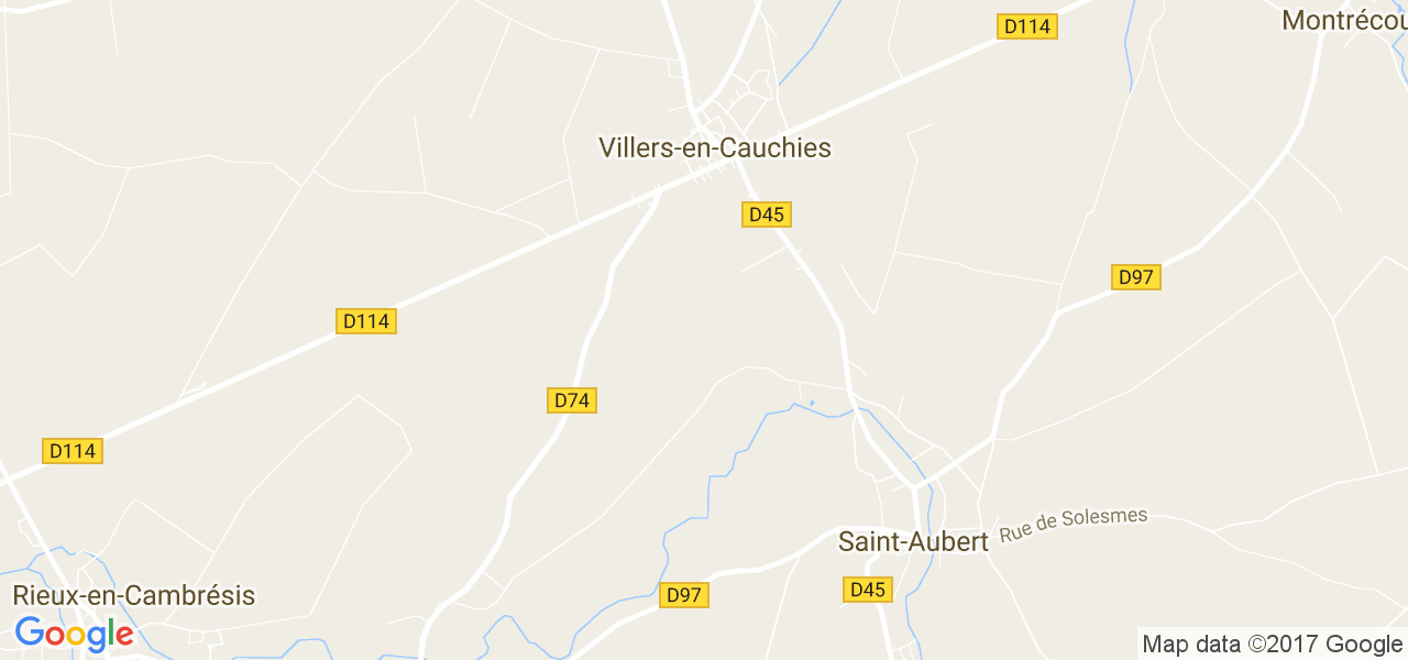 map de la ville de Villers-en-Cauchies