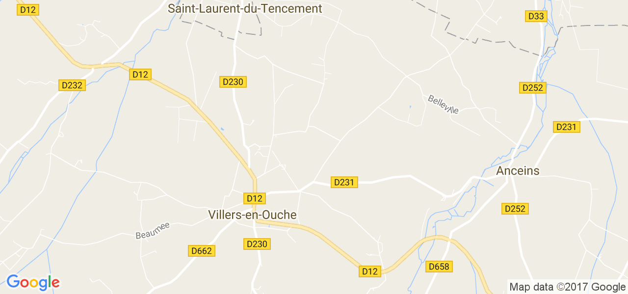 map de la ville de Villers-en-Ouche