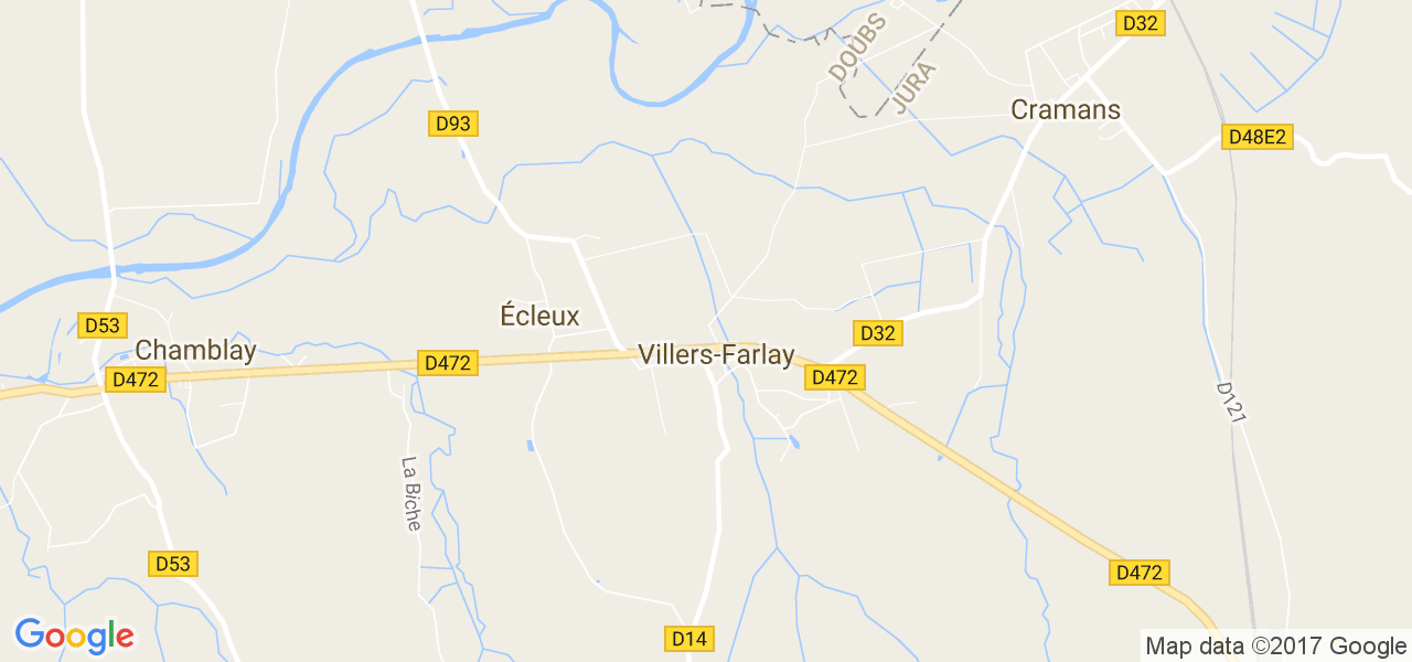 map de la ville de Villers-Farlay