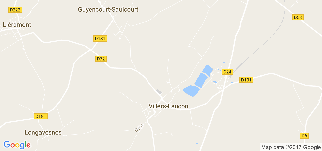 map de la ville de Villers-Faucon