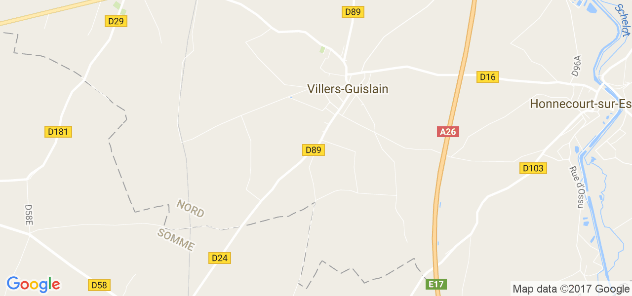 map de la ville de Villers-Guislain