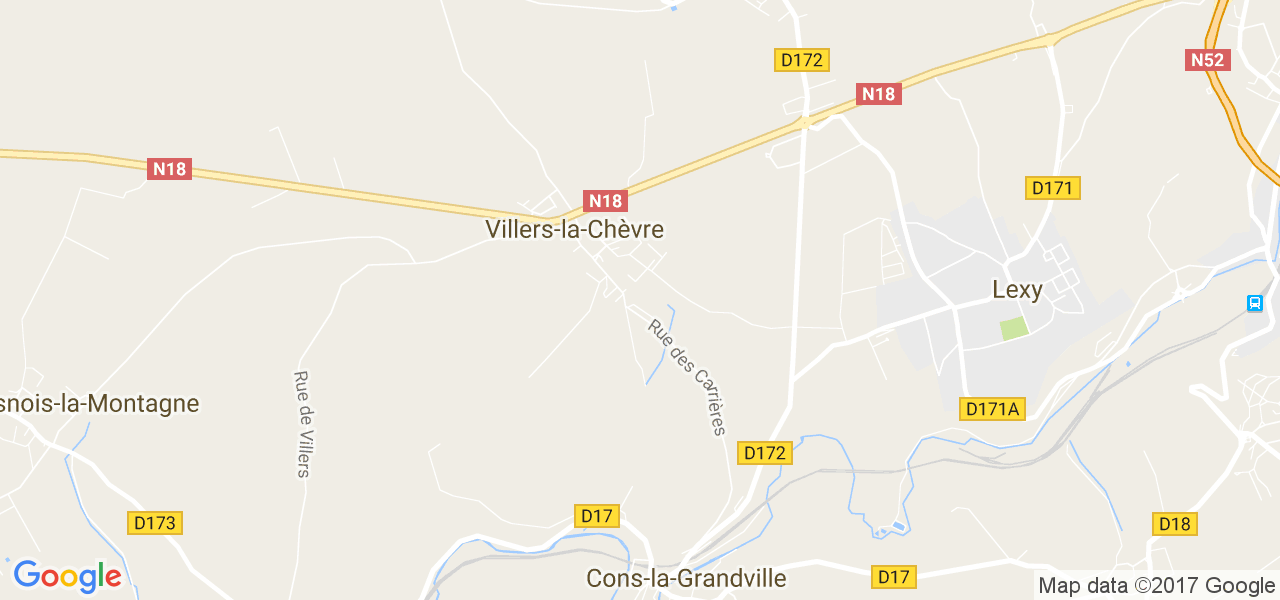 map de la ville de Villers-la-Chèvre