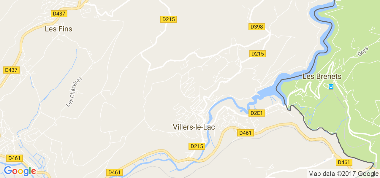 map de la ville de Villers-le-Lac