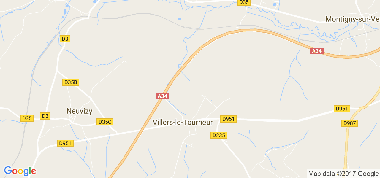 map de la ville de Villers-le-Tourneur