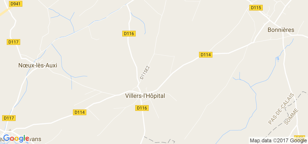 map de la ville de Villers-l'Hôpital