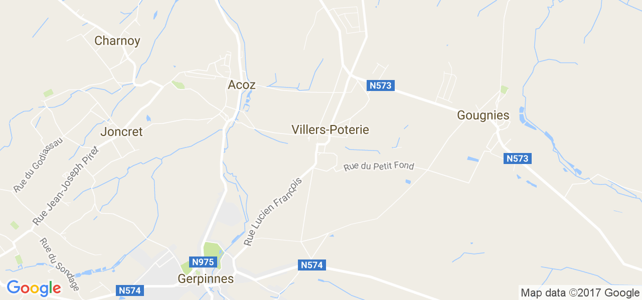 map de la ville de Villers-Poterie