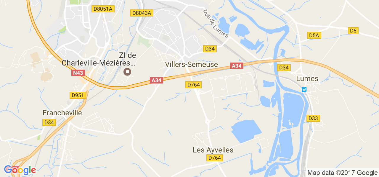 map de la ville de Villers-Semeuse