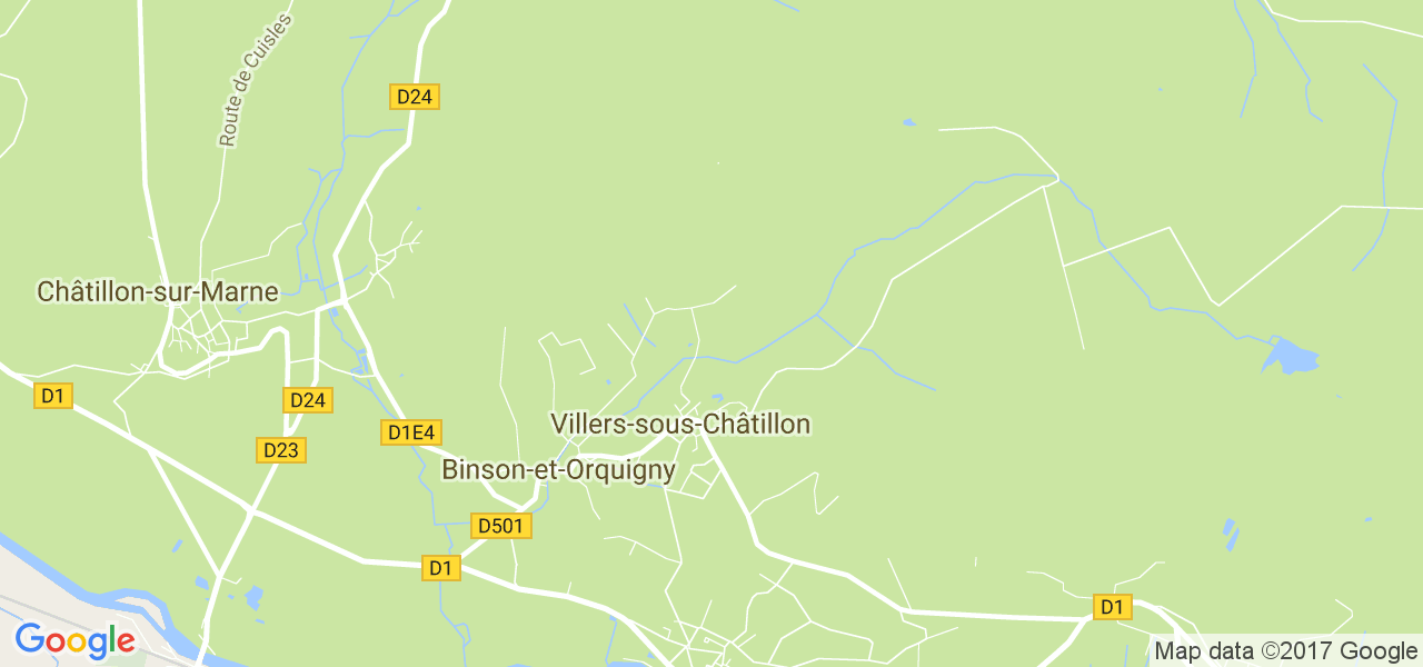 map de la ville de Villers-sous-Châtillon