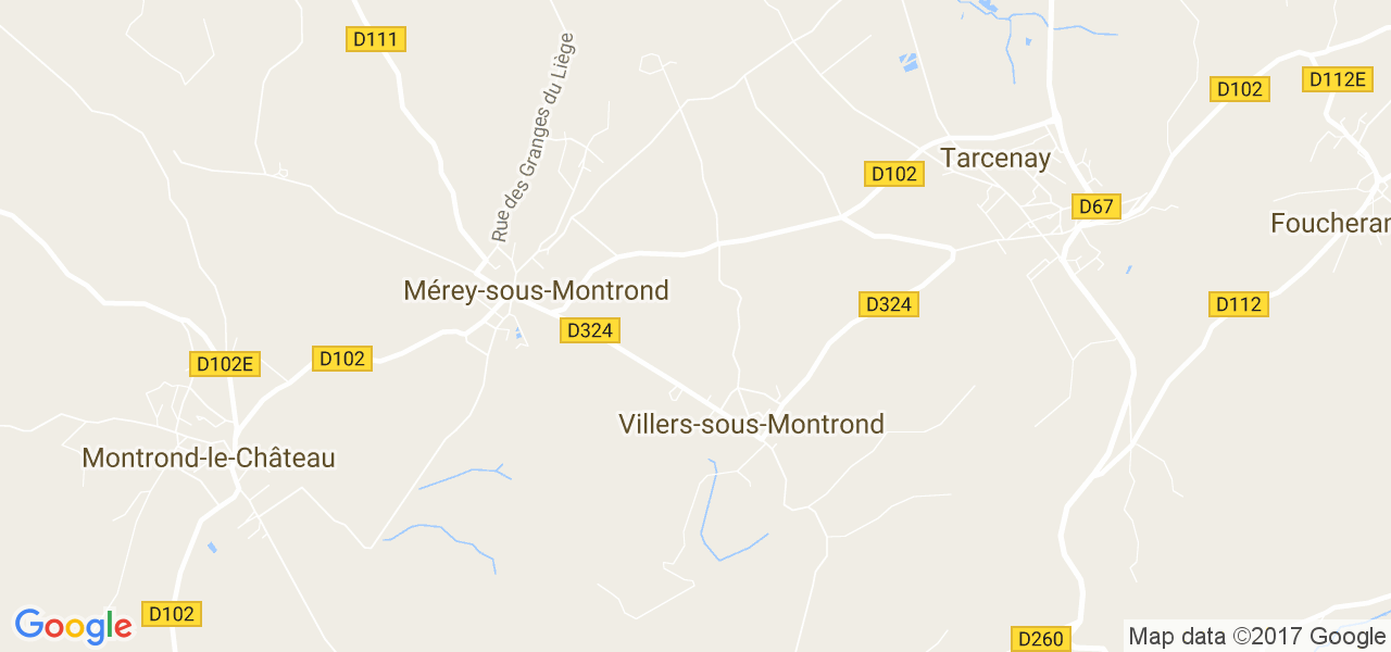 map de la ville de Villers-sous-Montrond