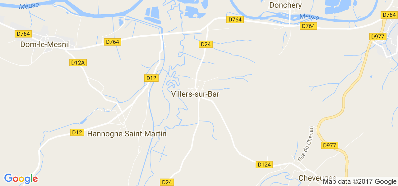 map de la ville de Villers-sur-Bar