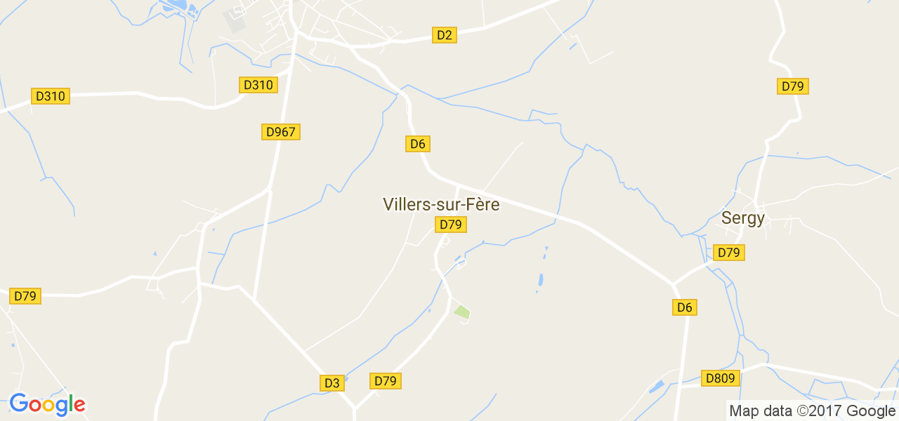 map de la ville de Villers-sur-Fère