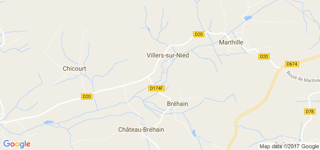 map de la ville de Villers-sur-Nied