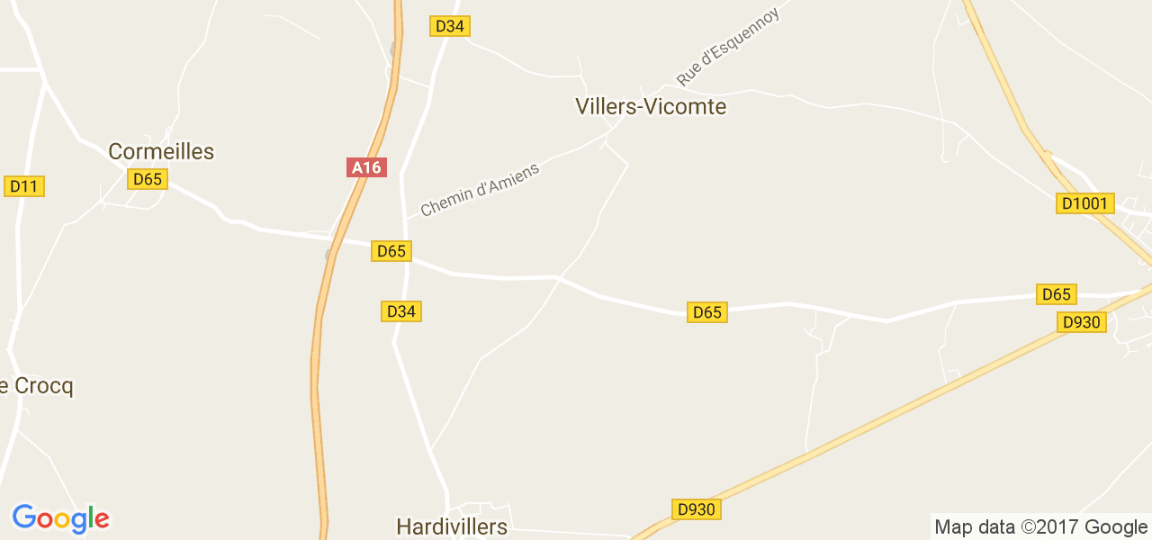 map de la ville de Villers-Vicomte