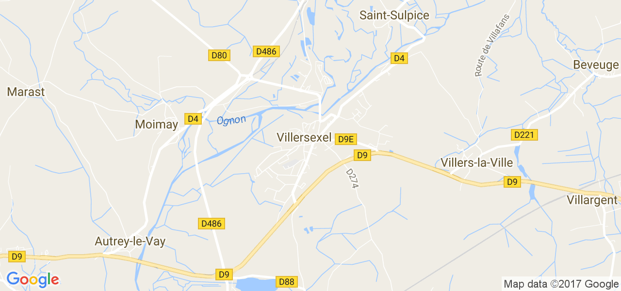 map de la ville de Villersexel