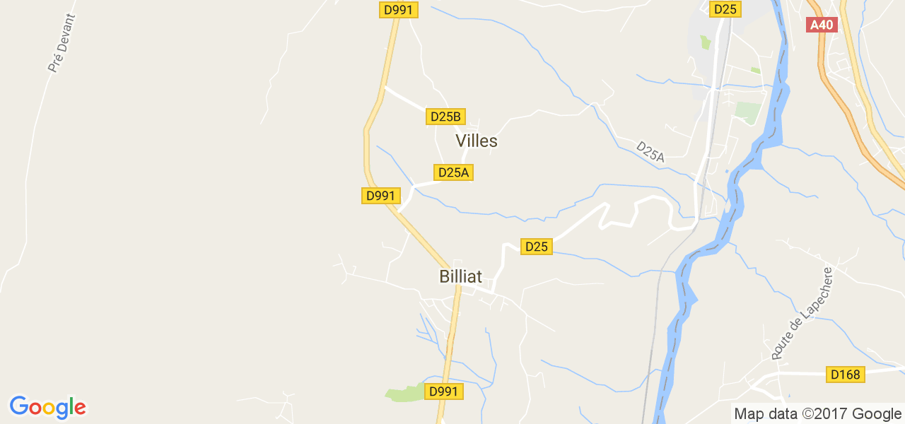 map de la ville de Villes