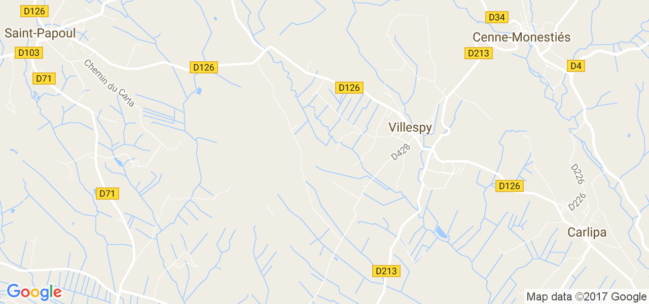 map de la ville de Villespy