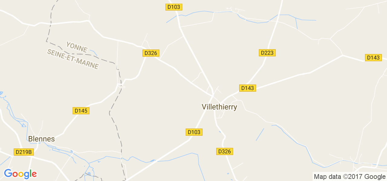 map de la ville de Villethierry