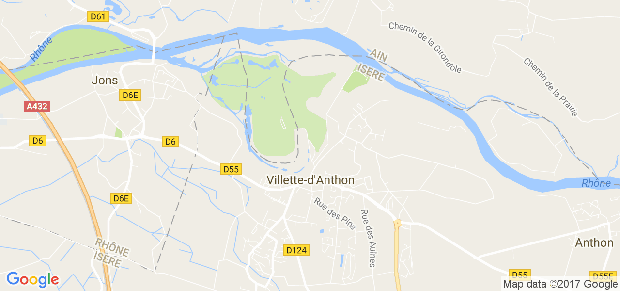 map de la ville de Villette-d'Anthon