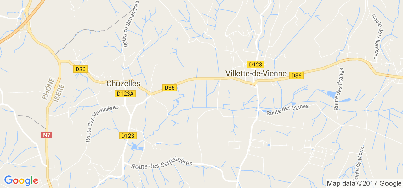 map de la ville de Villette-de-Vienne