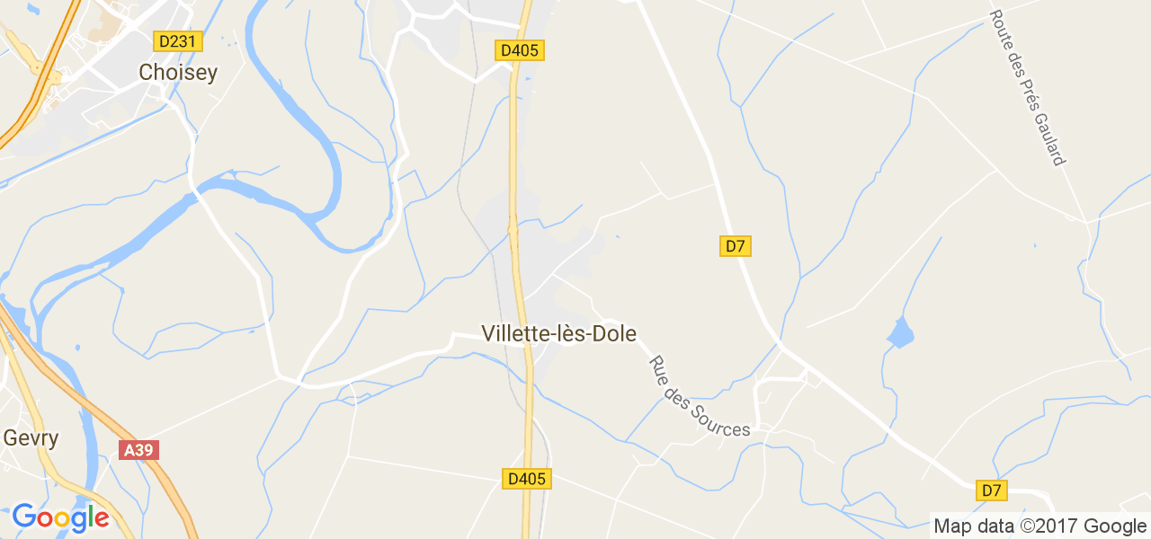 map de la ville de Villette-lès-Dole