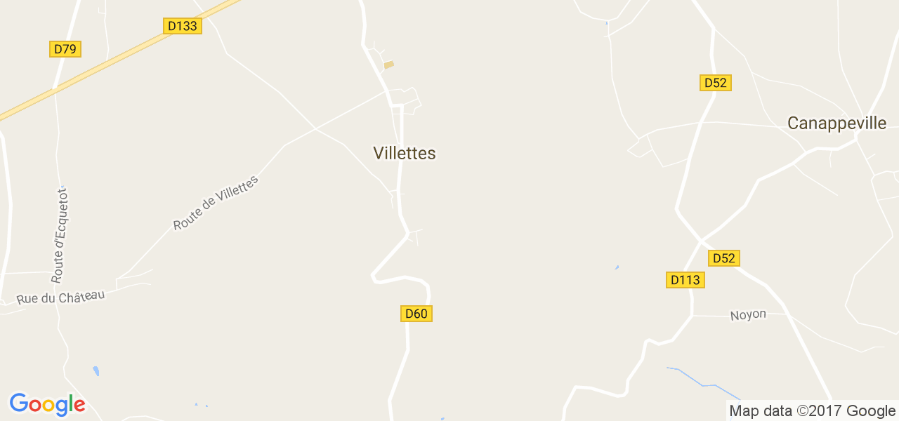 map de la ville de Villettes