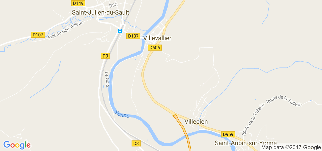 map de la ville de Villevallier