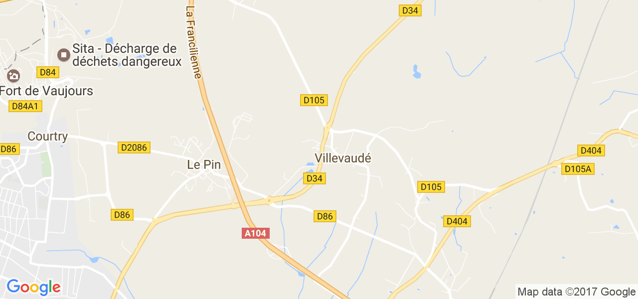 map de la ville de Villevaudé