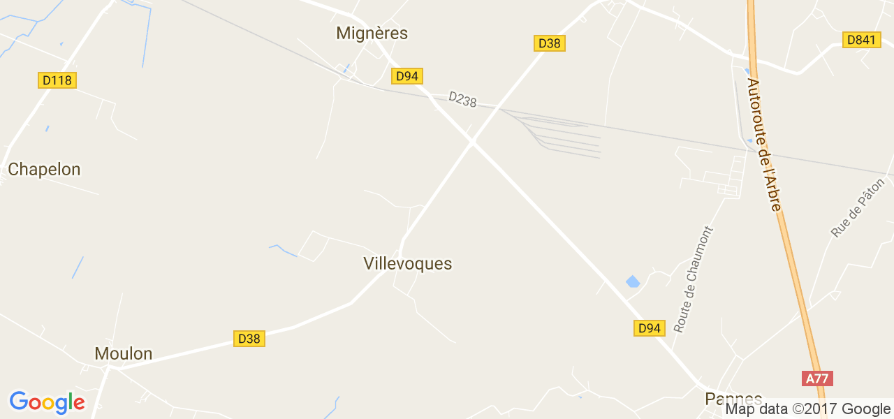 map de la ville de Villevoques