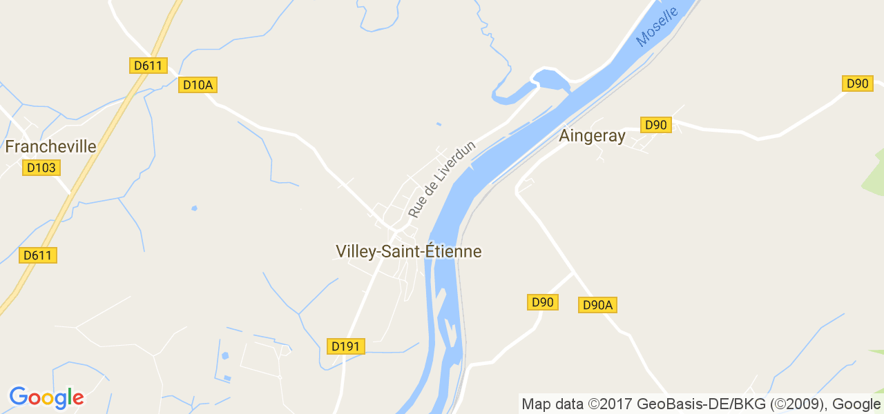 map de la ville de Villey-Saint-Étienne