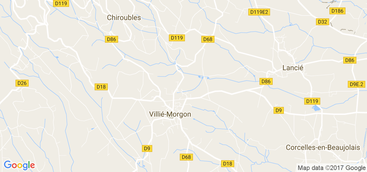 map de la ville de Villié-Morgon