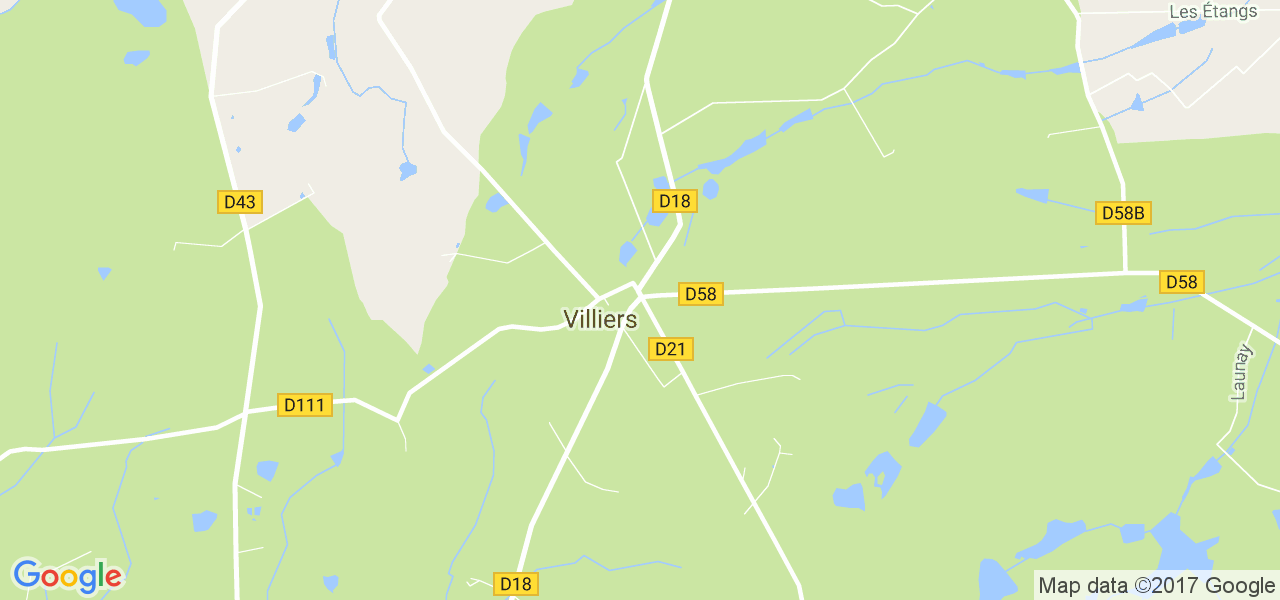map de la ville de Villiers