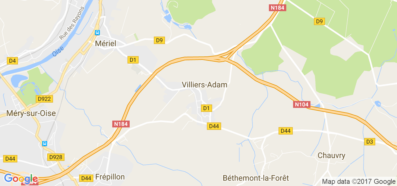 map de la ville de Villiers-Adam