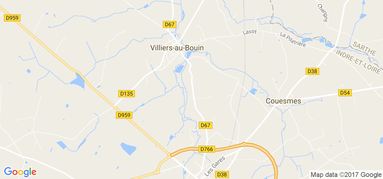 map de la ville de Villiers-au-Bouin