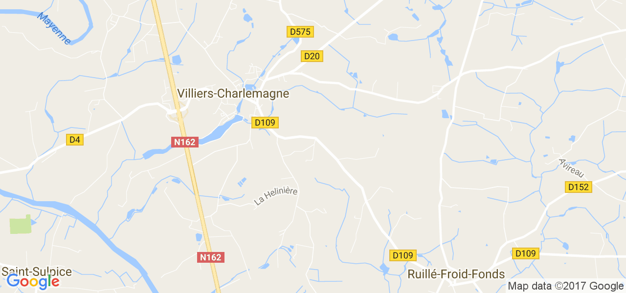 map de la ville de Villiers-Charlemagne