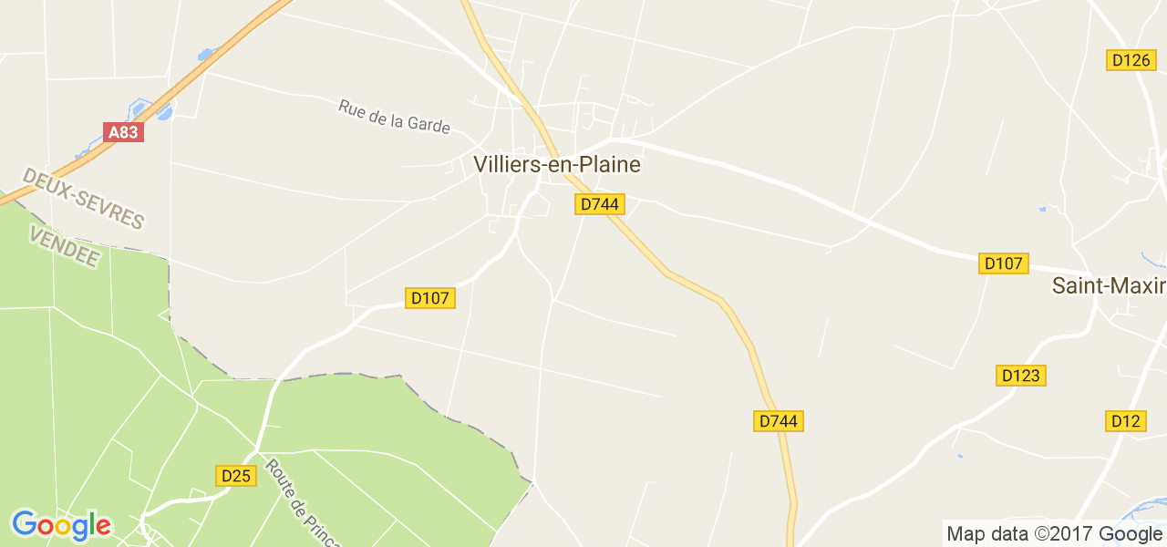 map de la ville de Villiers-en-Plaine