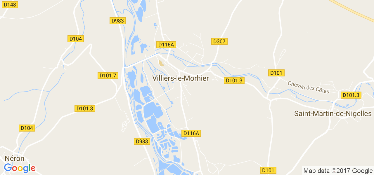 map de la ville de Villiers-le-Morhier